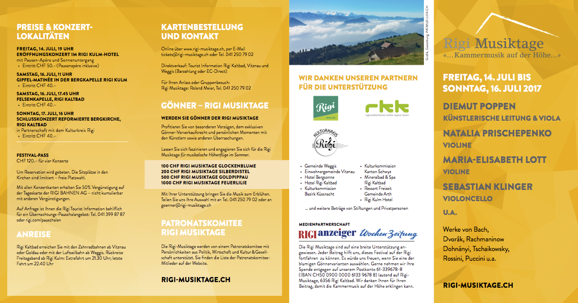 Rigi Musiktage 2017 Flyer Outside